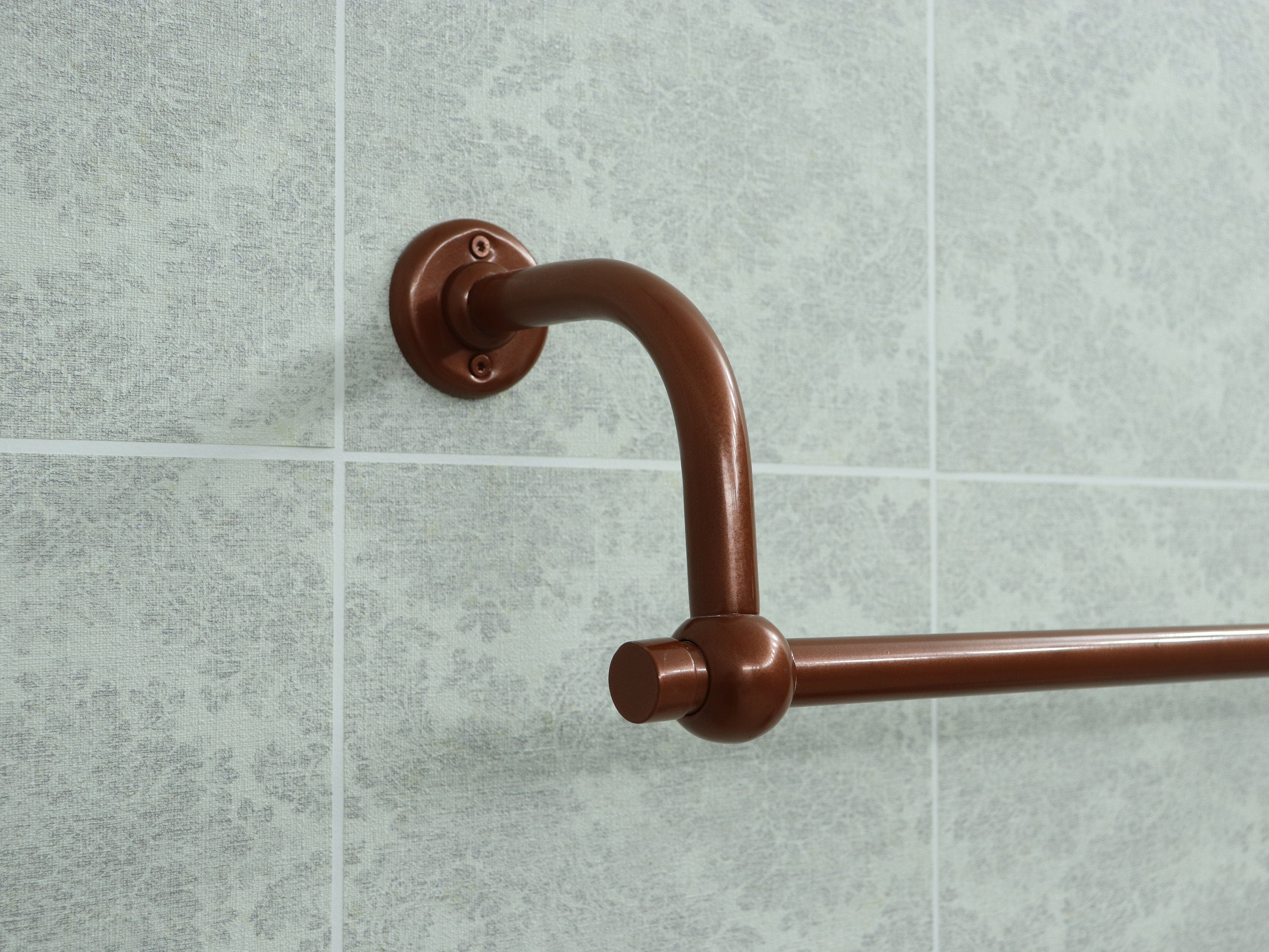 U Shaped Shower Towel Rack and Hanger, Single Rod and Curved Brackets- 22 millimeters thick
