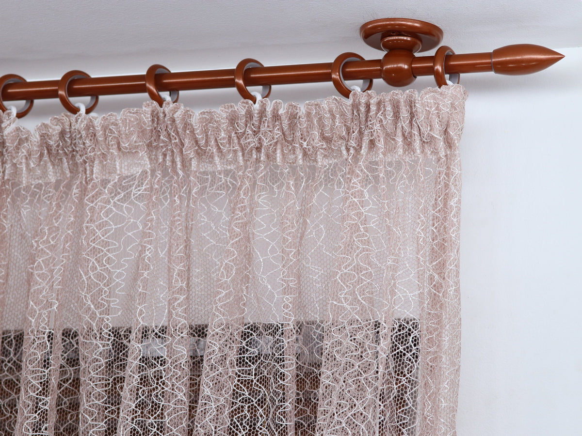 Single Curtain Rod for Window, Steel Rings & Hooks, Short Ceiling Brackets and Bullet Ends