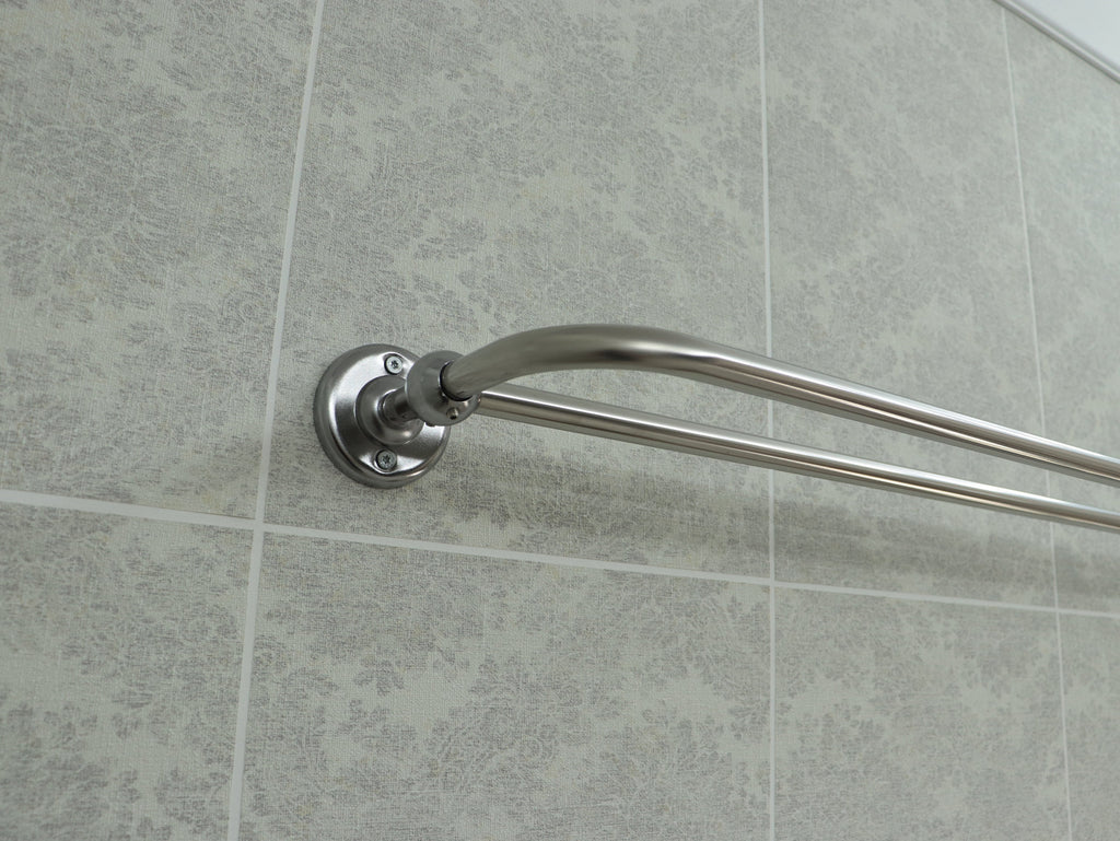U Shaped Shower Towel Rack and Hanger, Double Rod- 16 millimeters thick