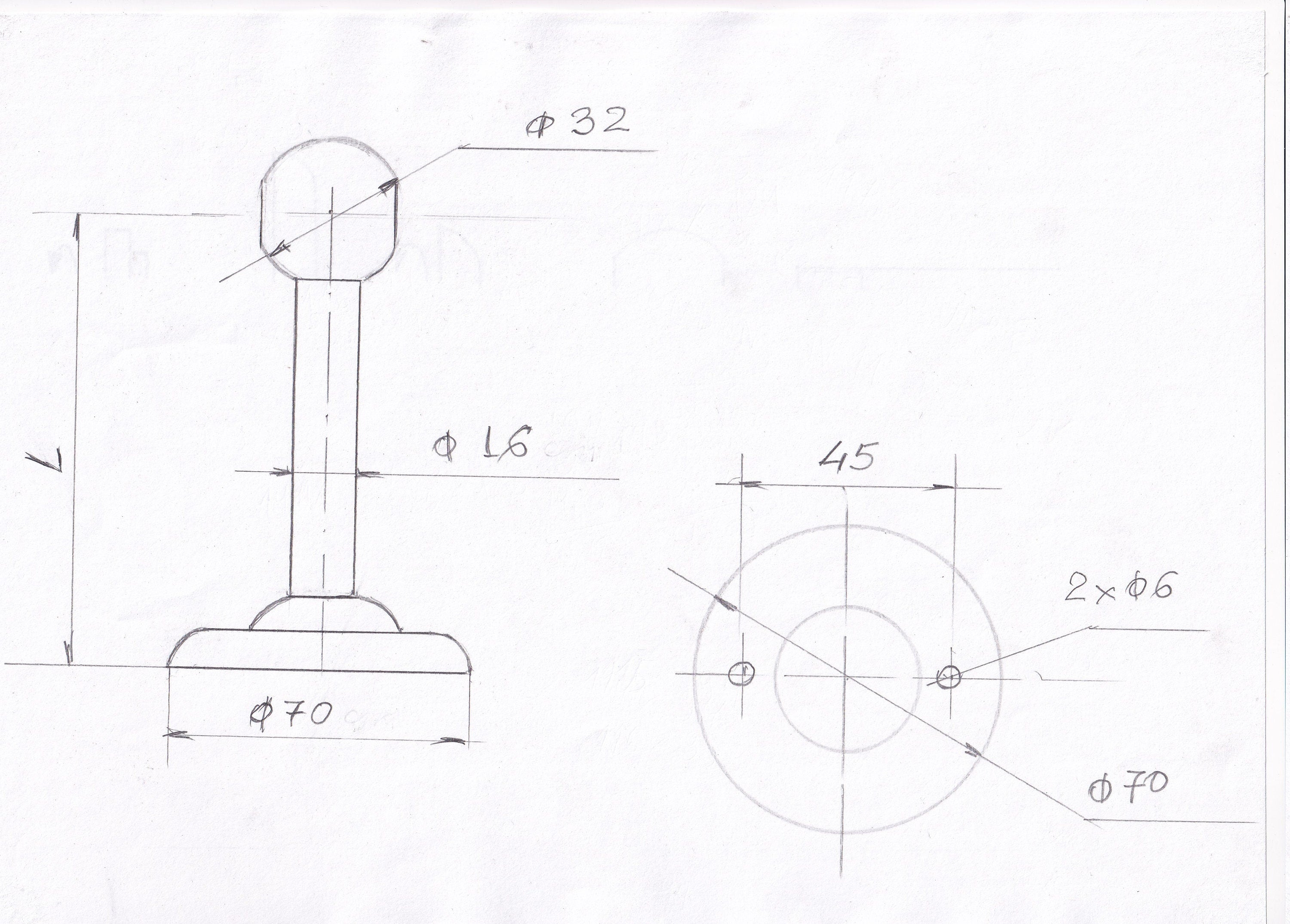 Straight Steel Support (1pc.) for Shower Curtain Rods- 16 mm.