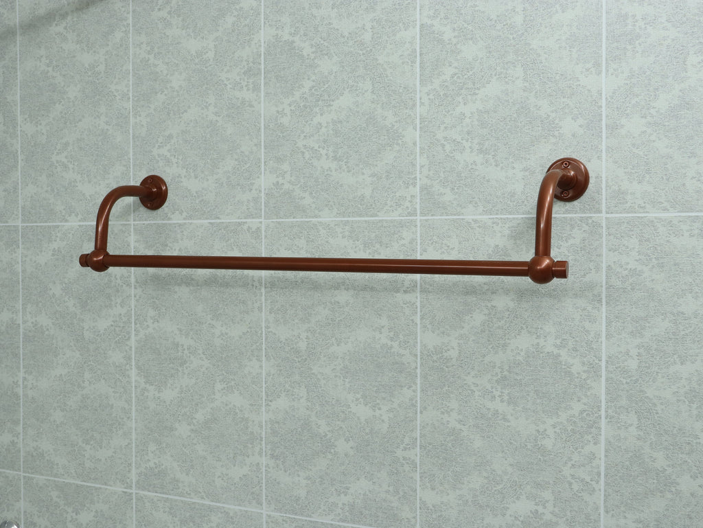 U Shaped Shower Towel Rack and Hanger, Single Rod and Curved Brackets- 22 millimeters thick