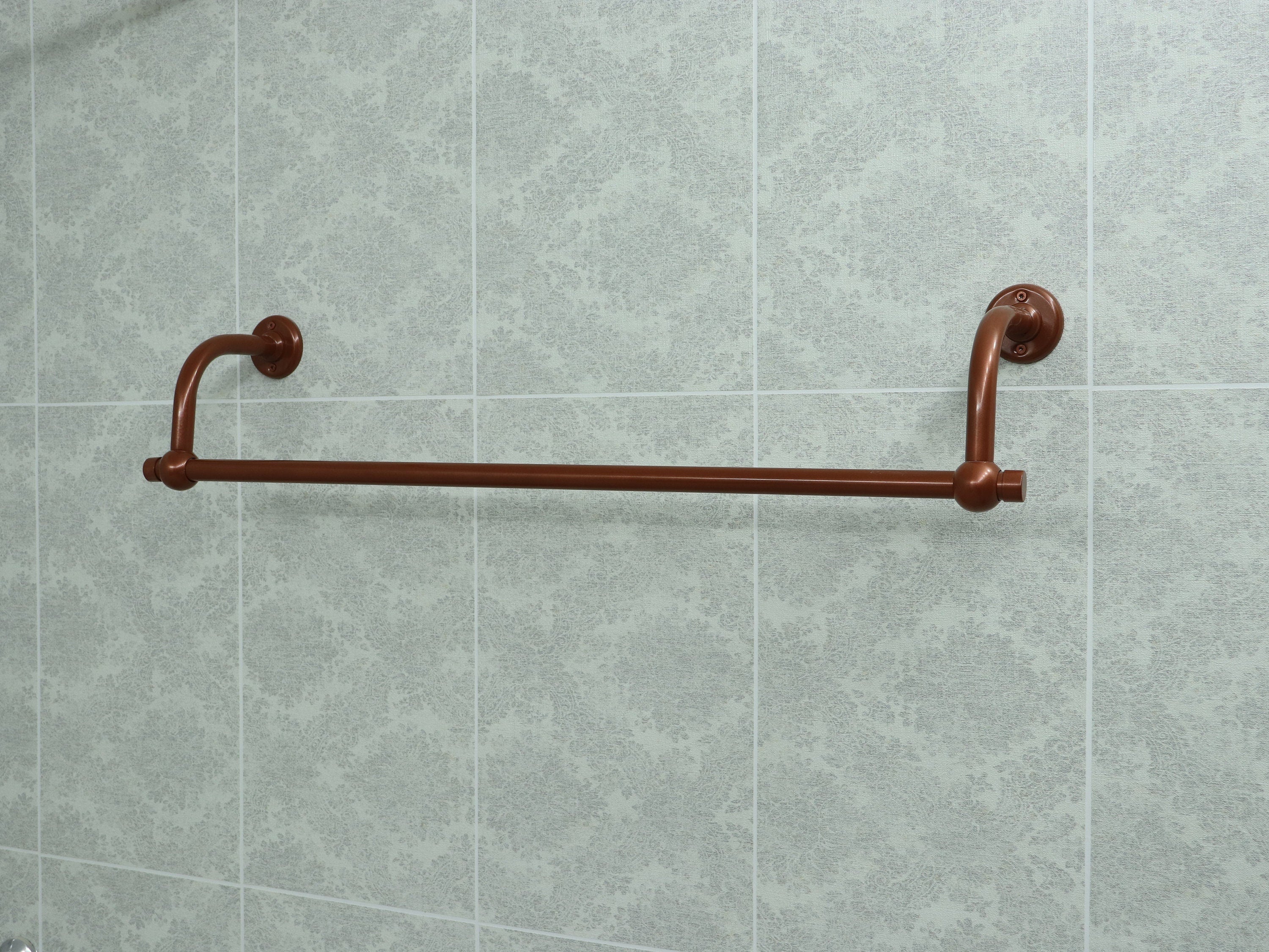 U Shaped Shower Towel Rack and Hanger, Single Rod and Curved Brackets- 22 millimeters thick