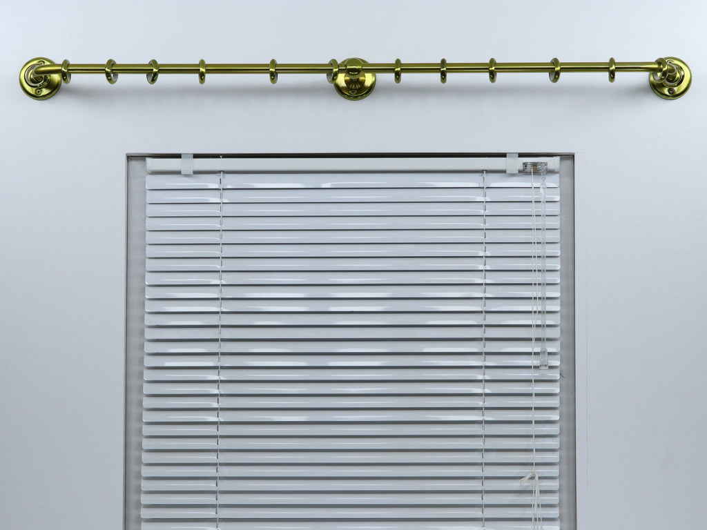 Single Blackout Curtain Rod(16 mm), French Style Finish for Window with Steel Rings and Hooks, Wall Mounting