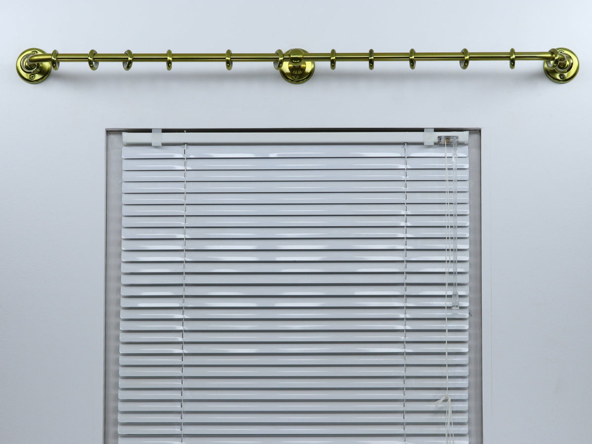 Single Blackout Curtain Rod(16 mm), French Style Finish for Window with Steel Rings and Hooks, Wall Mounting