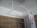 Rectangle Shaped 360 degrees Shower Curtain Rod for Bathroom, Fitting and Dressing room with Wall & Ceiling Brackets at Custom Size
