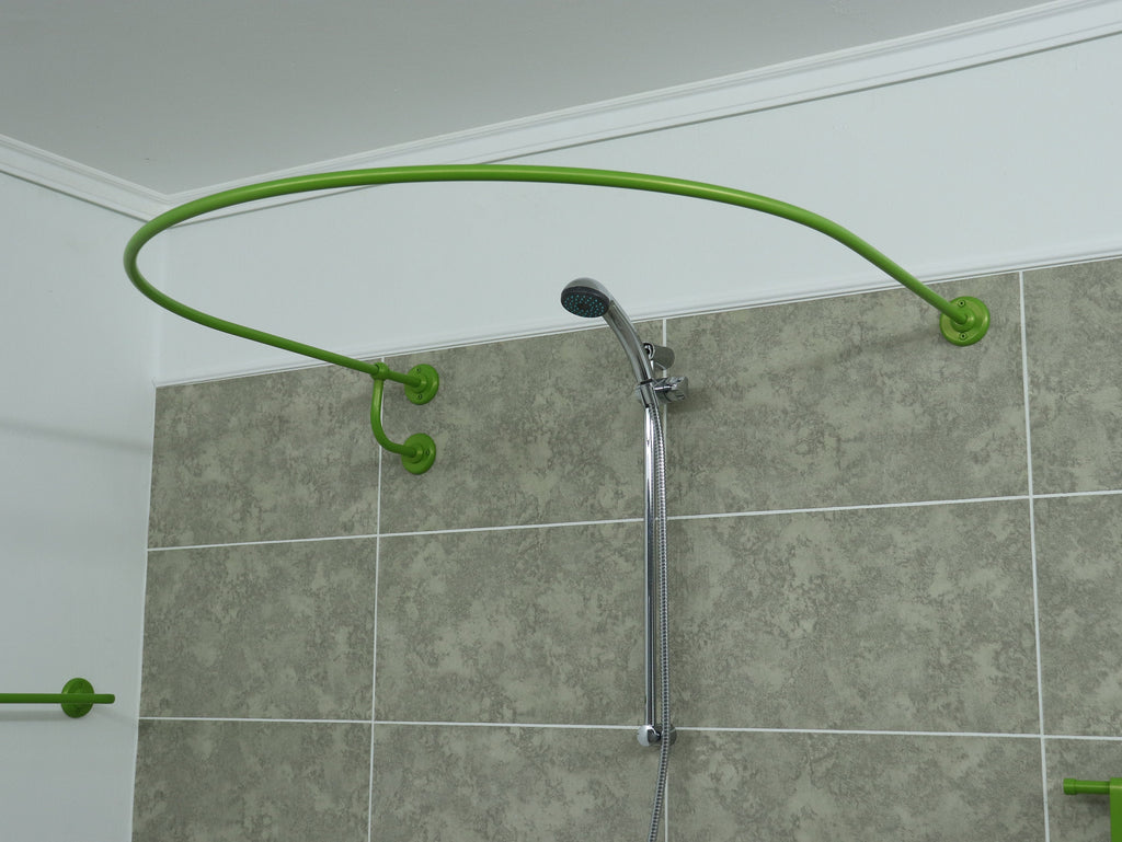 U-Shaped Oval 180 degrees Shower Curtain Rod for Bathroom, Fitting and Dressing room for Wall Mounting
