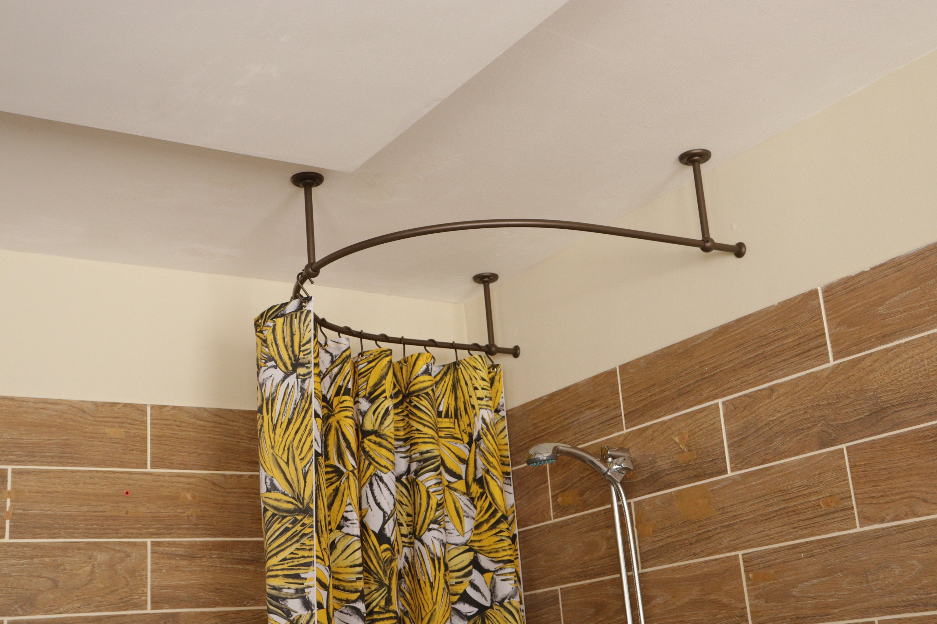 U-Shaped Oval 180 degrees Shower Curtain Rod for Bathroom, Fitting and Dressing room for Ceiling Installation