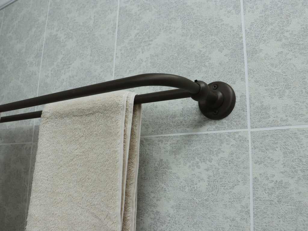 U Shaped Shower Towel Rack and Hanger, Double Rod- 16 millimeters thick