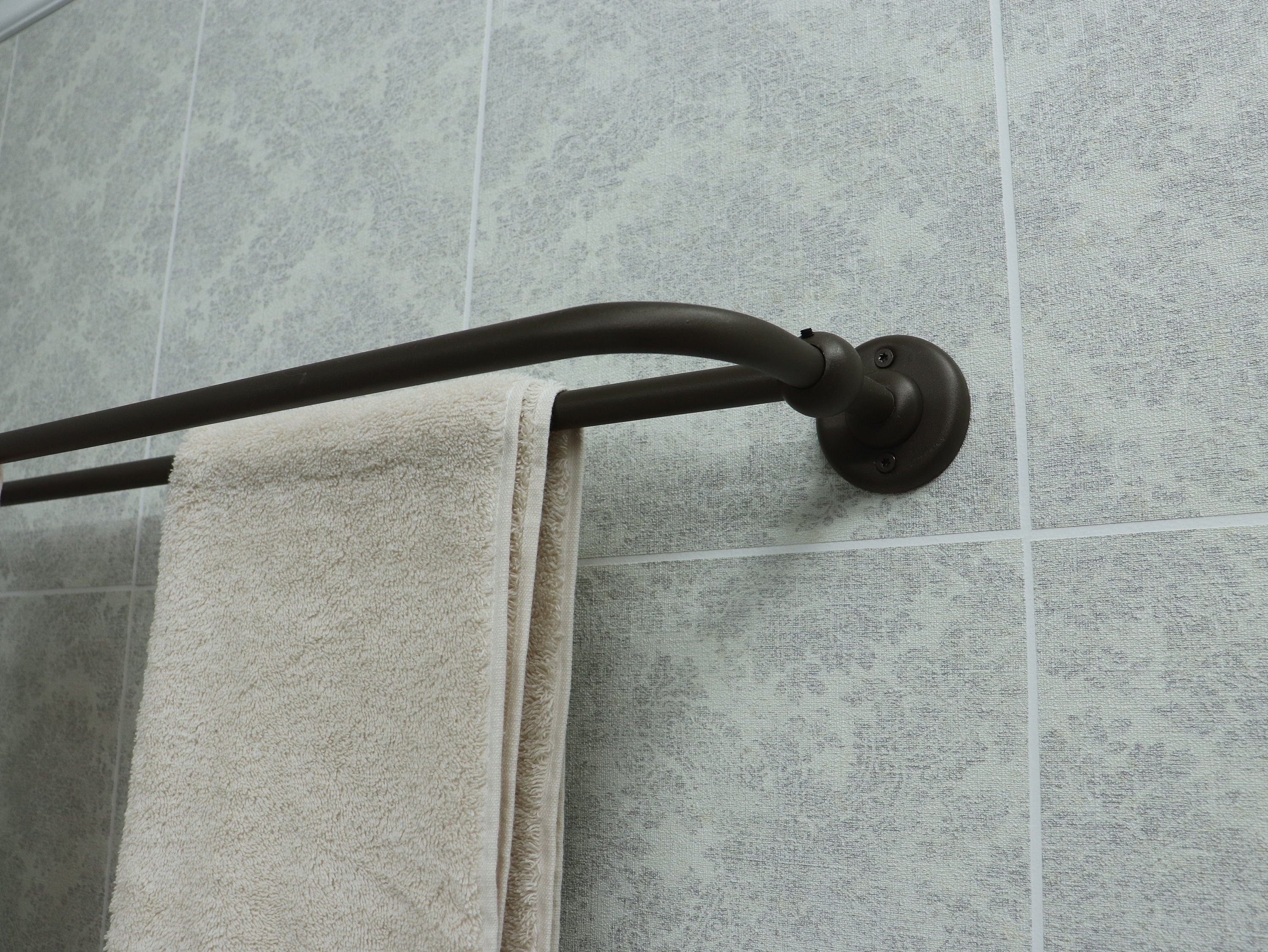 U Shaped Shower Towel Rack and Hanger, Double Rod- 16 millimeters thick