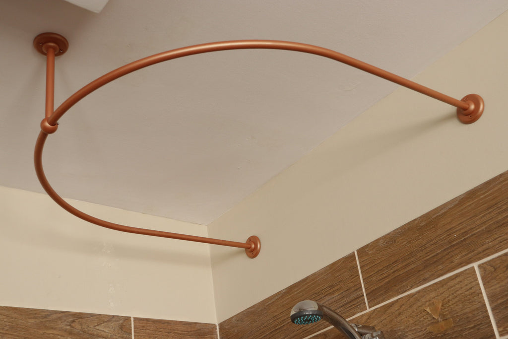 U-Shaped Oval 180 degrees Shower Curtain Rod for Bathroom, Fitting and Dressing room for Wall & Ceiling Installation