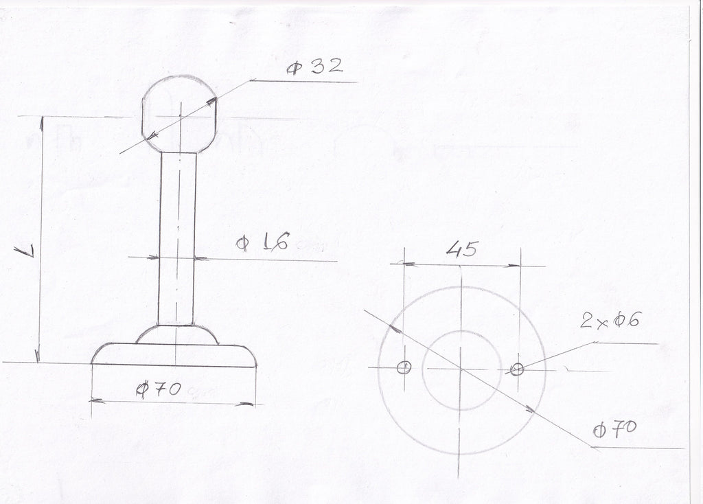 Straight Steel Supports (Set- 3pc.) for Shower Curtain Rods- 16 mm.