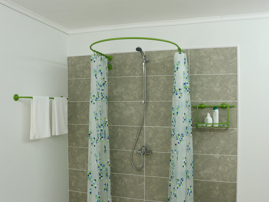 U-Shaped Oval 180 degrees Shower Curtain Rod for Bathroom, Fitting and Dressing room for Wall Mounting