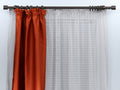 Double Curtain Rod & Rail with Different Pipes for Window, Steel Rings and Hooks, Rollers, Double Standard Wall Brackets and Cylinder Ends