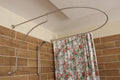 U-Shaped Shower Curtain Rod for Bathroom, Fitting and Dressing room for Wall Mounting with Italian Style Curved Wall Supports