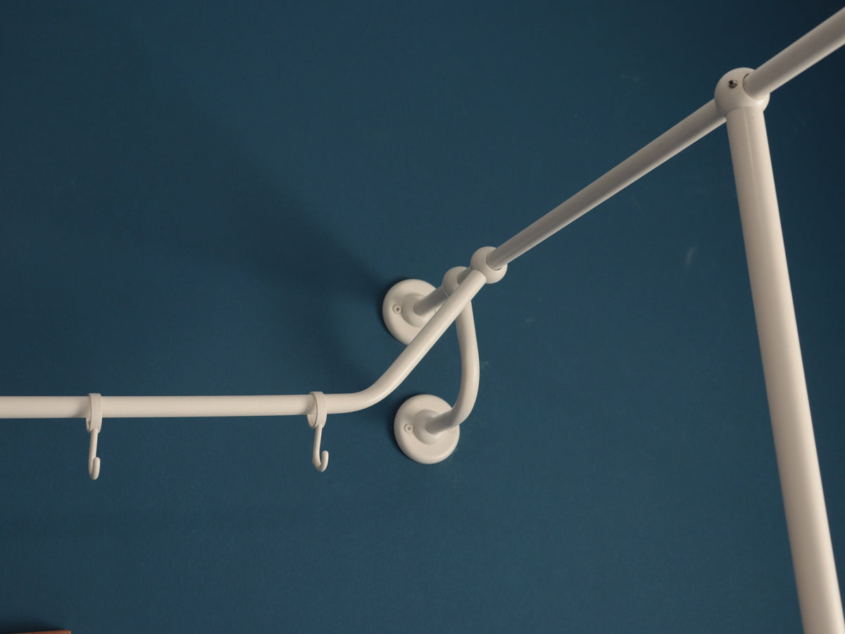 U shaped Standing Oval Fitting and Dressing Room with Clothes Hanger for Wall Mounting with 2 Straight Floor Supports- 220 cm(87") High