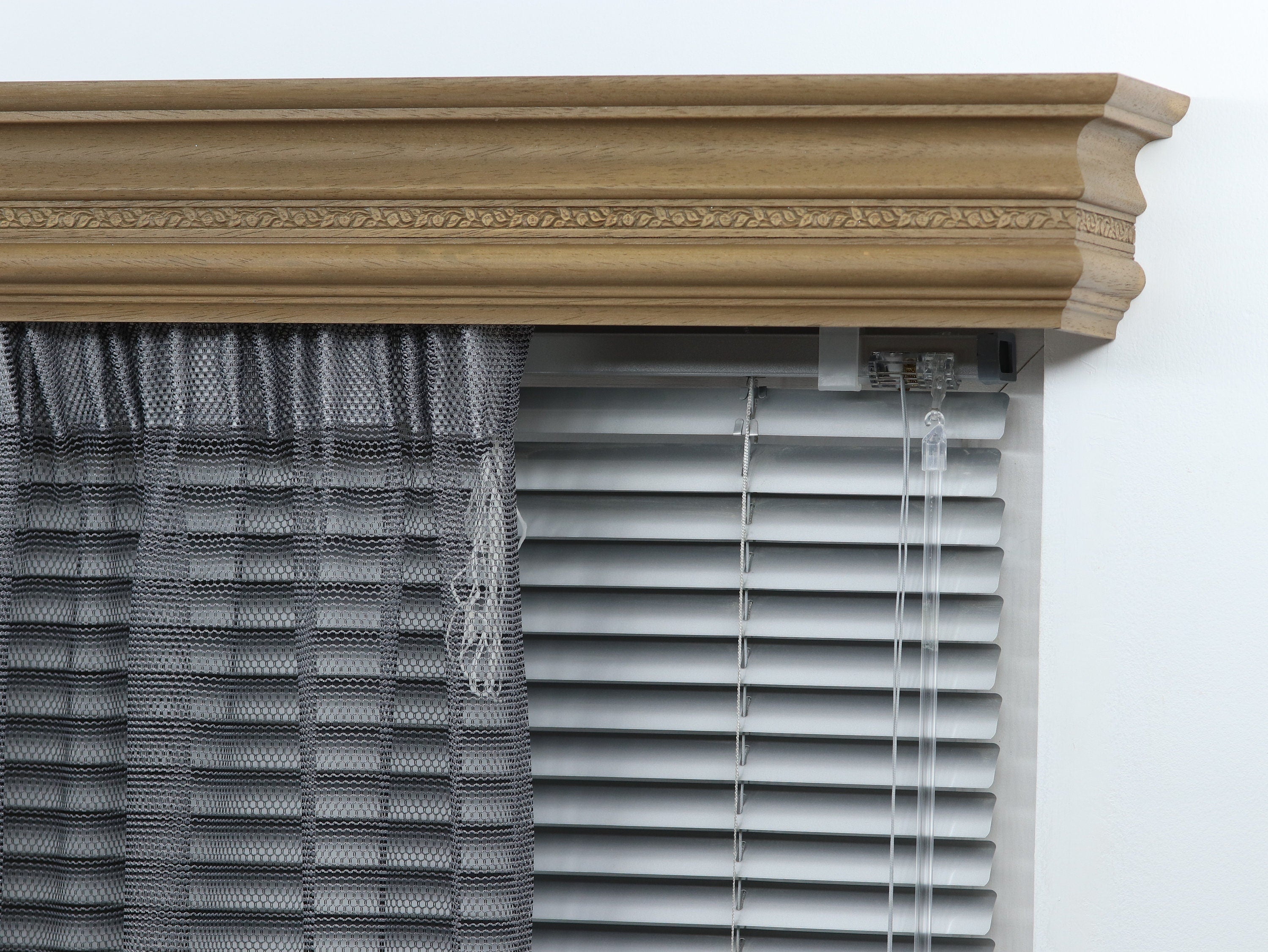 Single Window Cornice & Rail, Wooden Window Valance with Rail, Farmhouse Cornice, Cornice Board, Wall Montage and Many Colors
