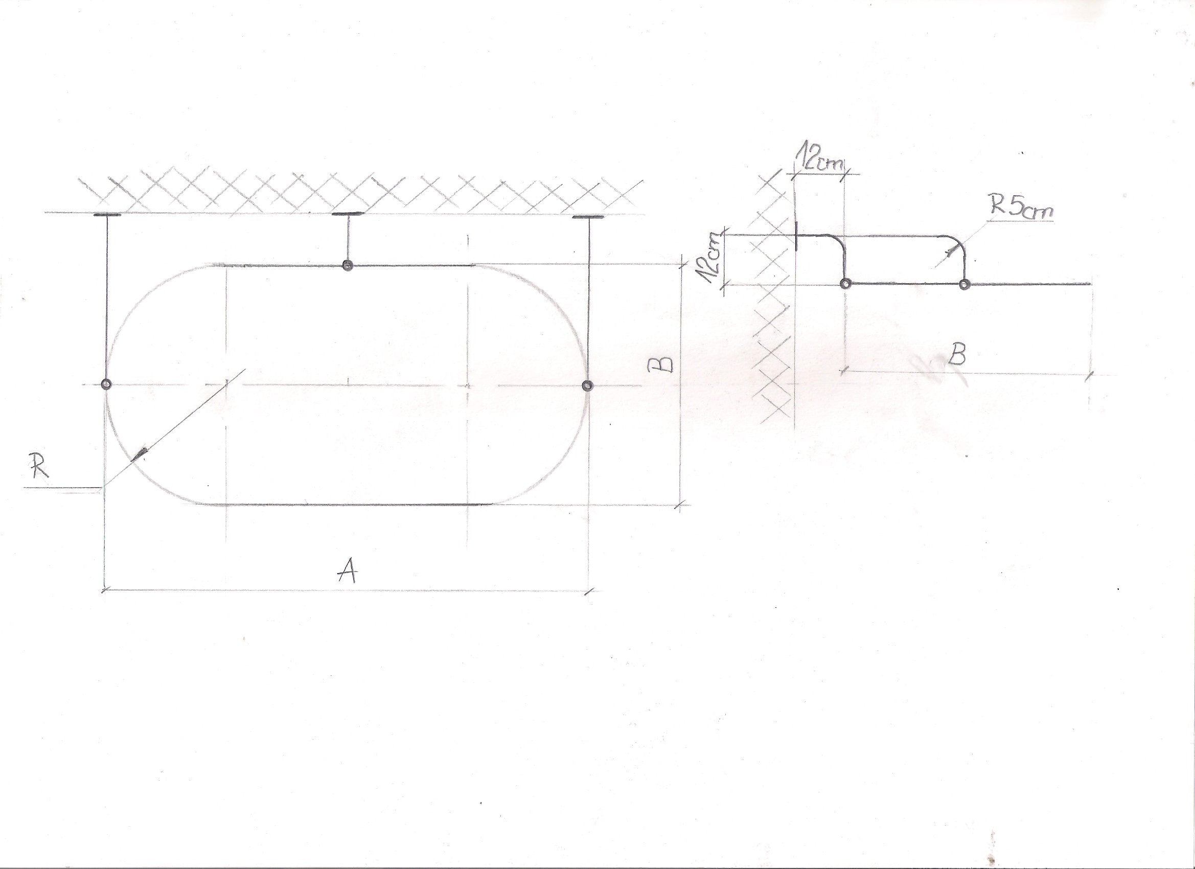 Oval Shaped 360 degrees Shower Curtain Rod for Bathroom, Fitting and Dressing room with Wall Brackets at Custom Size