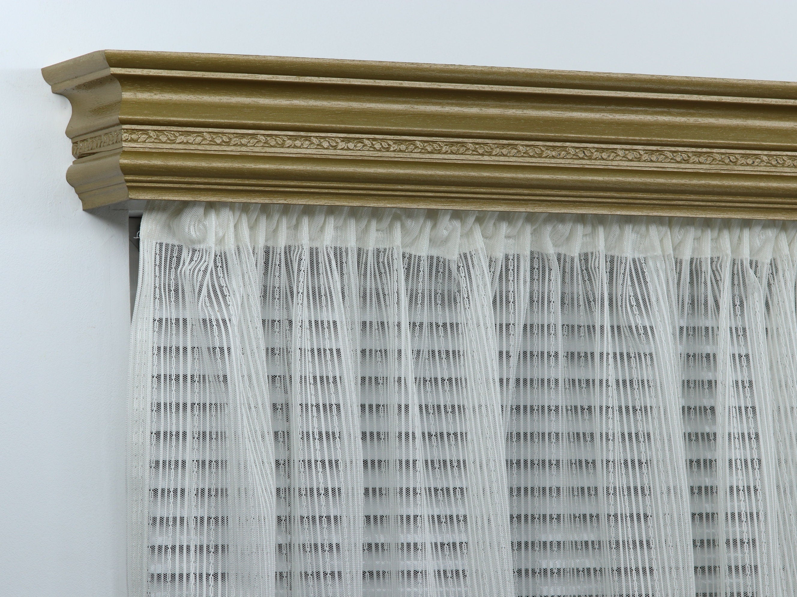 Single Window Cornice & Rail, Wooden Window Valance with Rail, Farmhouse Cornice, Cornice Board, Wall Montage, Many Metallic Colors