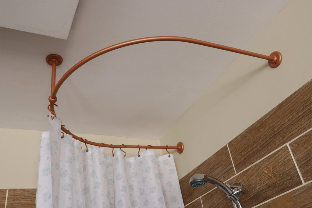 U-Shaped Oval 180 degrees Shower Curtain Rod for Bathroom, Fitting and Dressing room for Wall & Ceiling Installation