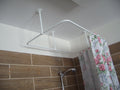 Rectangle Shaped 360 degrees Shower Curtain Rod for Bathroom, Fitting and Dressing room with Ceiling Brackets at Custom Size