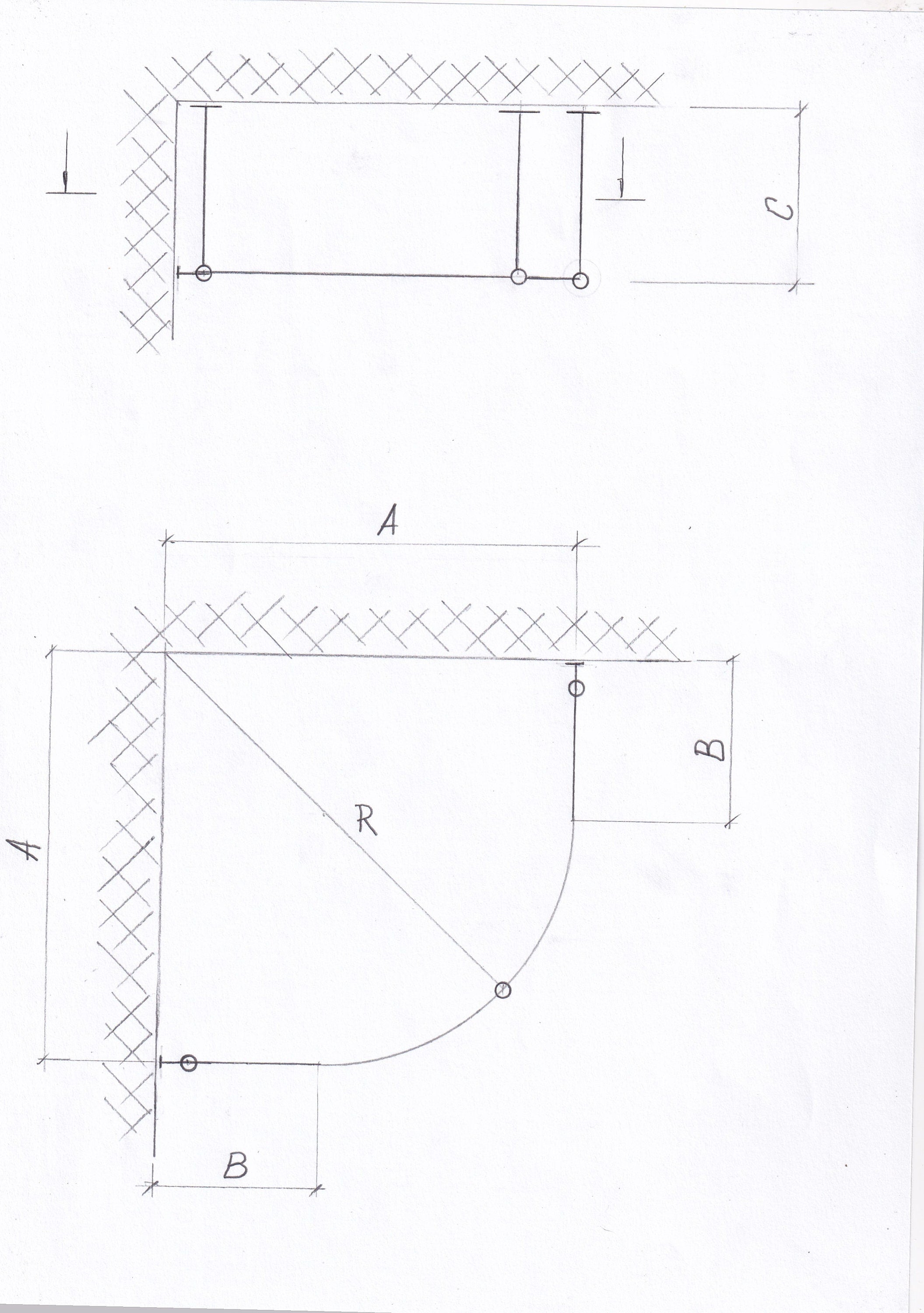 Curved Corner Shower Curtain Rod for Bathroom, Fitting and Dressing rooms, for Ceiling Installation