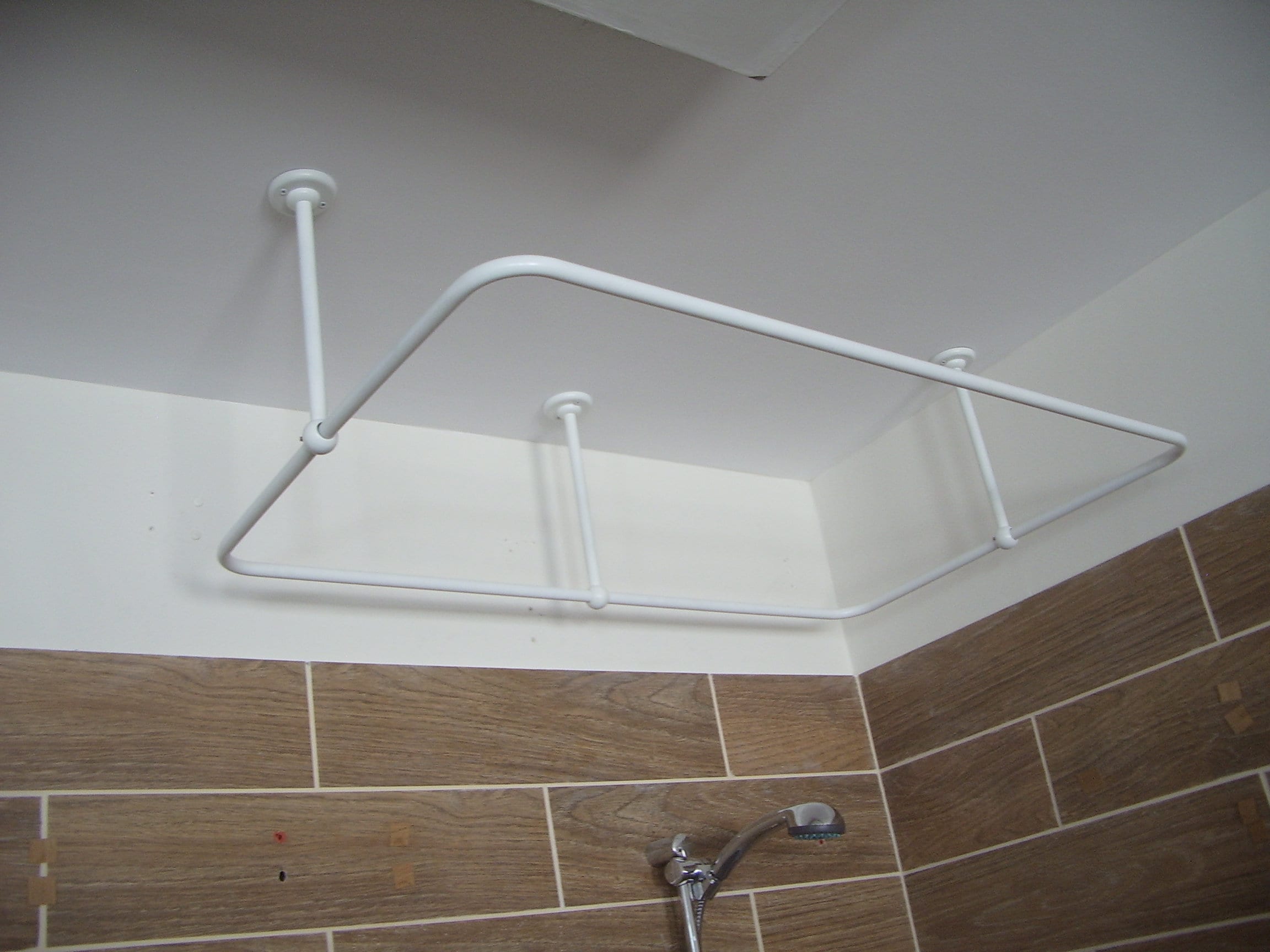 Rectangle Shaped 360 degrees Shower Curtain Rod for Bathroom, Fitting and Dressing room with Ceiling Brackets at Custom Size