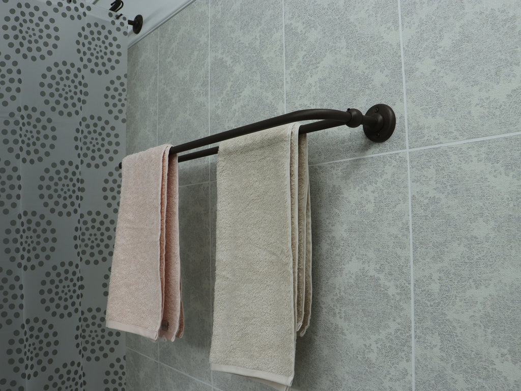 U Shaped Shower Towel Rack and Hanger, Double Rod- 16 millimeters thick