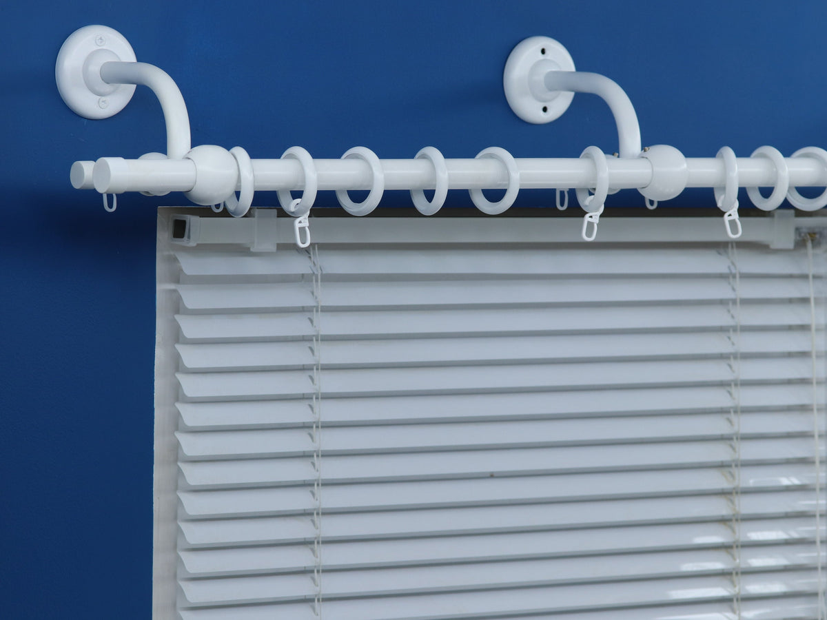 Double Curtain Rod & Rail with Different Pipes for Window, Steel Rings and Hooks, Rollers, Double Bent Wall Brackets and Plug Ends
