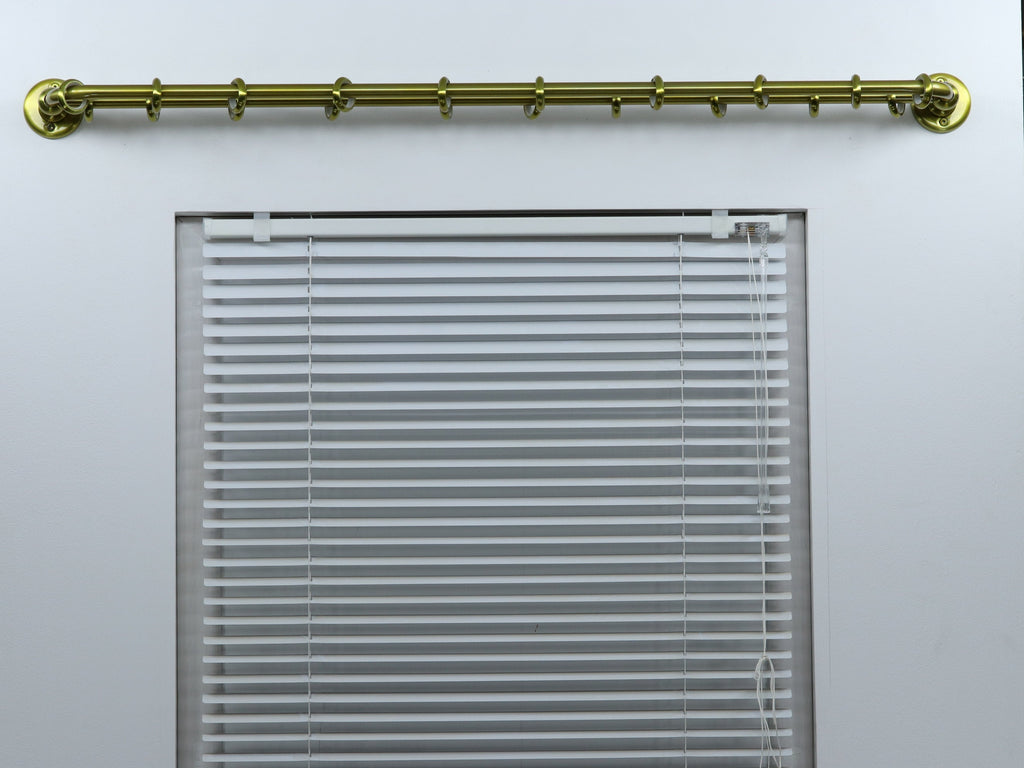 Double Blackout Curtain Rod(16 mm), French Style Finish for Window with Steel Rings Hooks, Wall Mounting