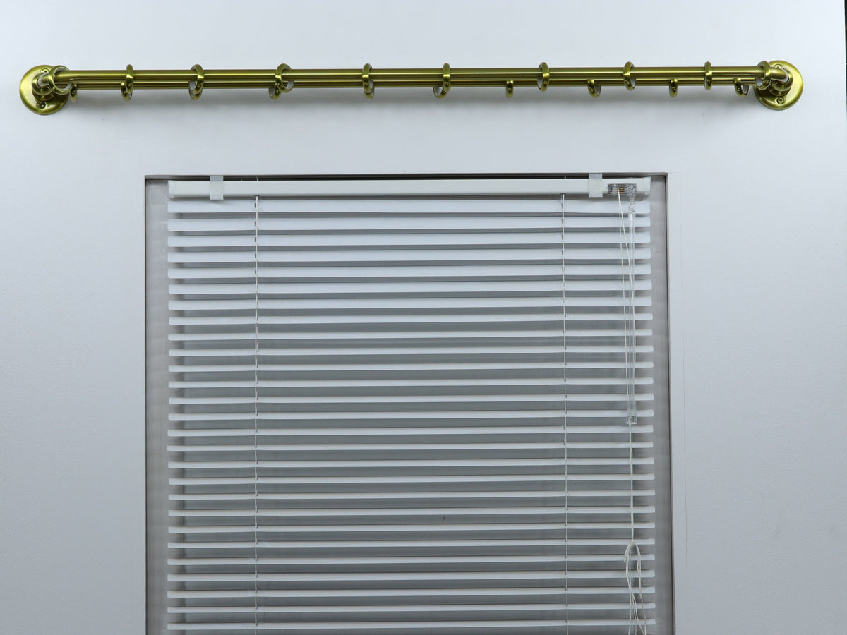 Double Blackout Curtain Rod(16 mm), French Style Finish for Window with Steel Rings Hooks, Wall Mounting