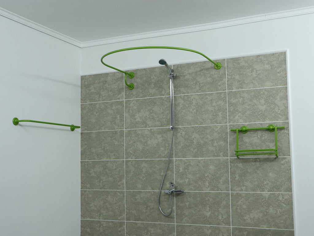 U-Shaped Oval 180 degrees Shower Curtain Rod for Bathroom, Fitting and Dressing room for Wall Mounting
