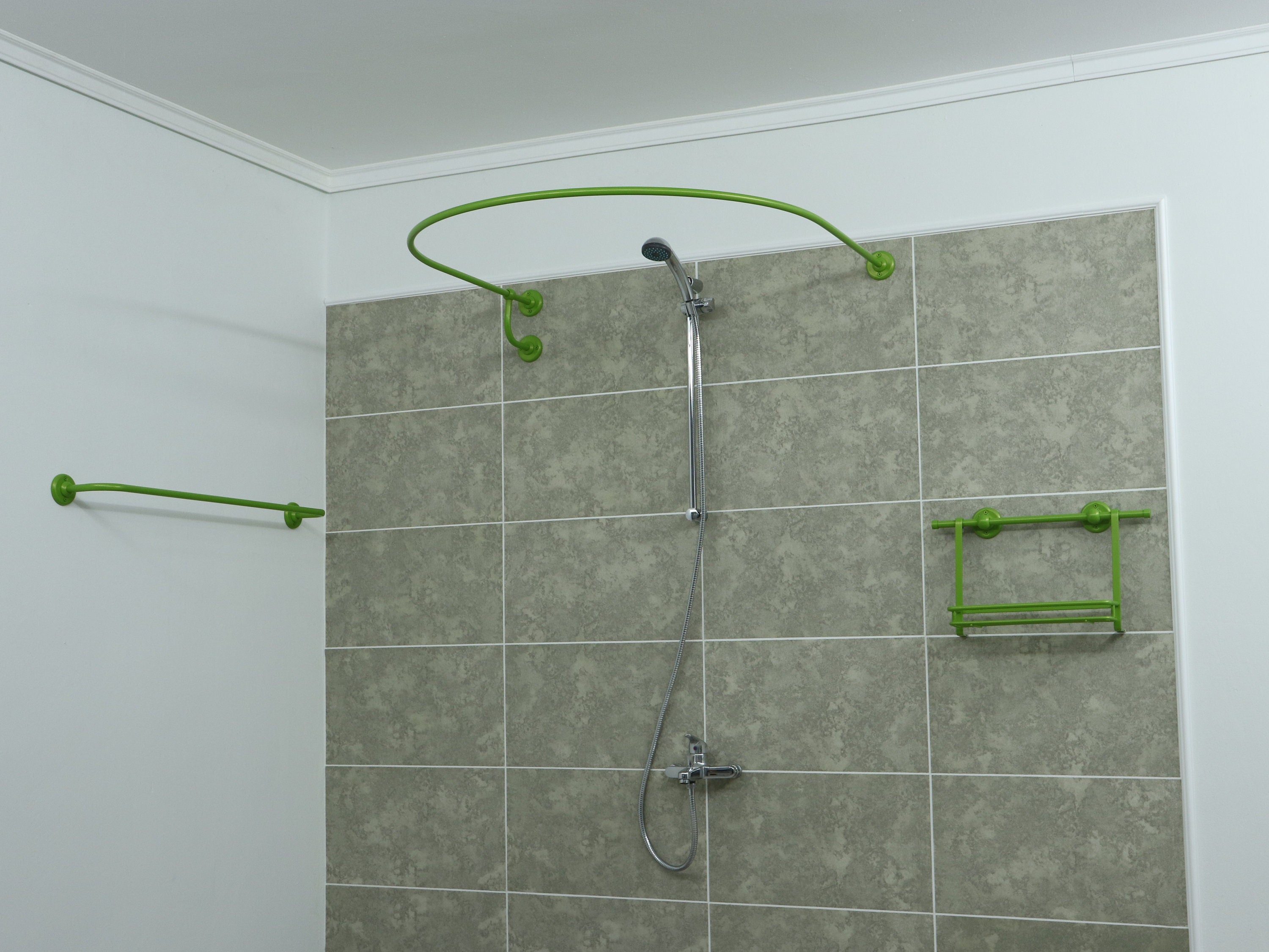 U-Shaped Oval 180 degrees Shower Curtain Rod for Bathroom, Fitting and Dressing room for Wall Mounting