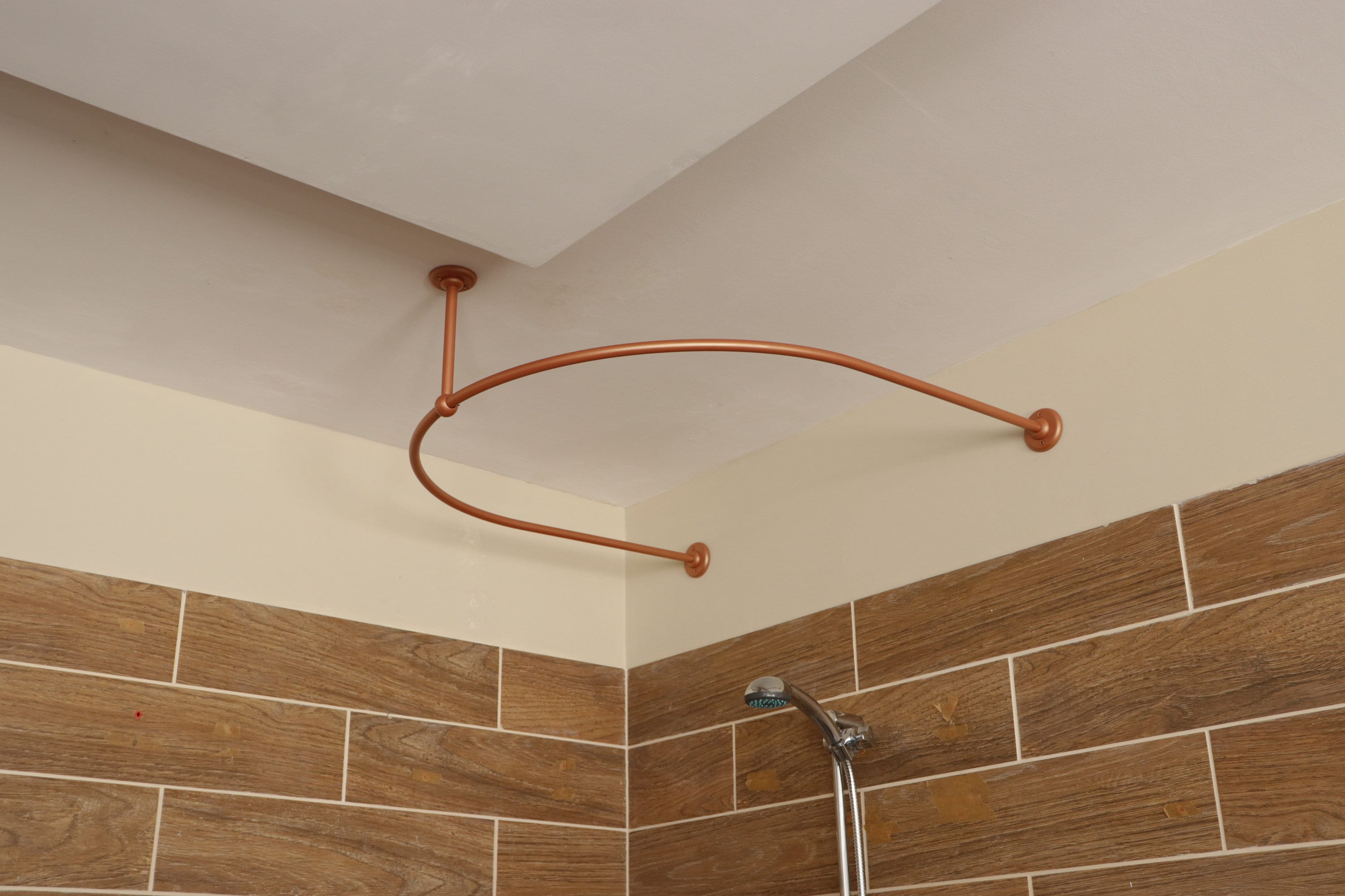 U-Shaped Oval 180 degrees Shower Curtain Rod for Bathroom, Fitting and Dressing room for Wall & Ceiling Installation