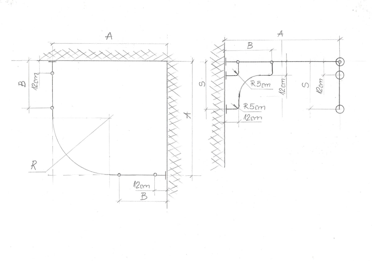 Corner Standing Oval Fitting and Dressing Room for Wall Mounting with Italian Style Curved Wall Supports