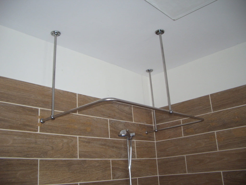 U Shaped Shower Curtain Rod for Bathroom, Fitting and Dressing room for Ceiling Mounting at Custom Size