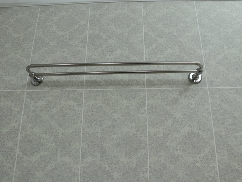 U Shaped Shower Towel Rack and Hanger, Double Rod- 16 millimeters thick