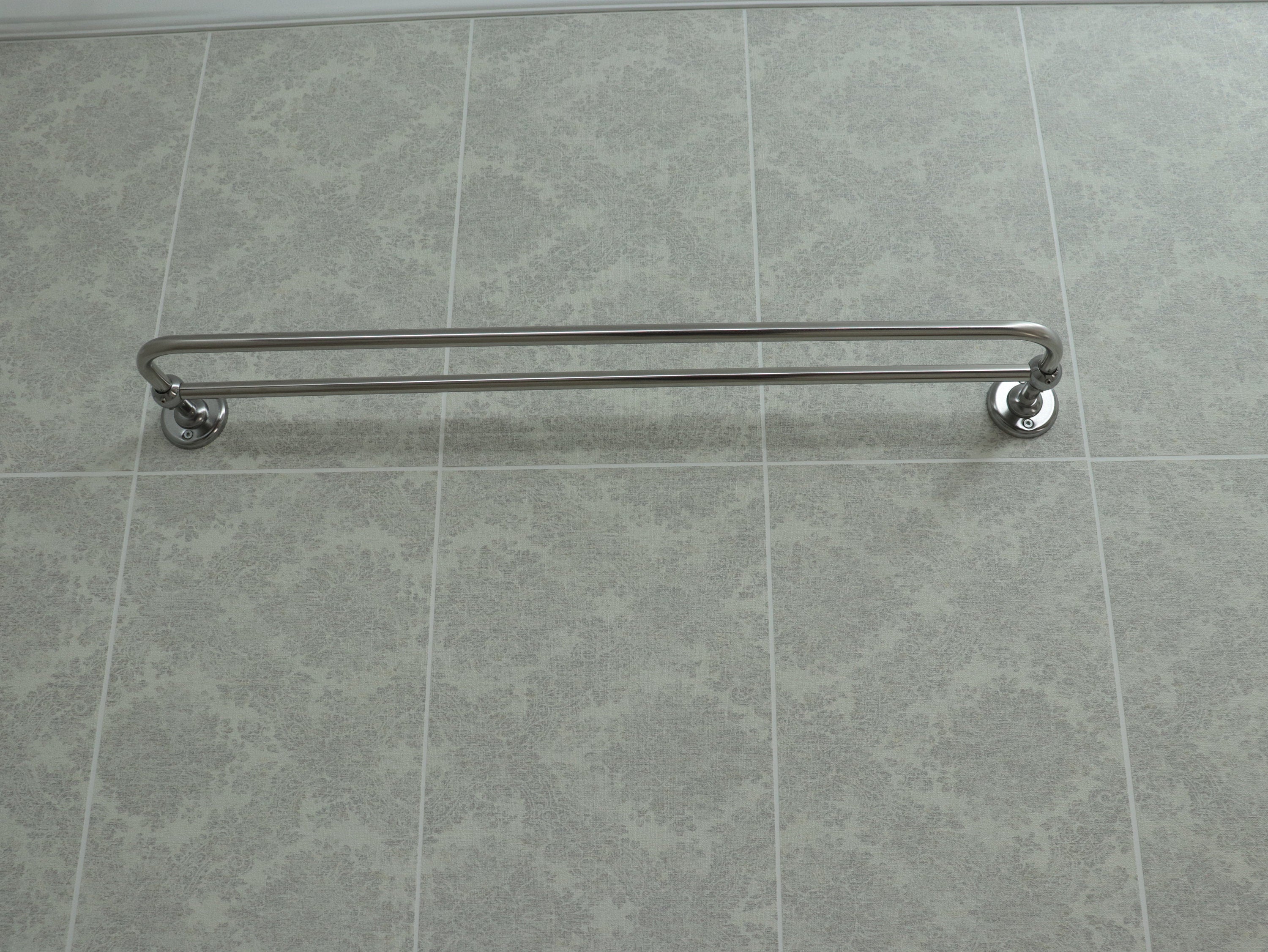 U Shaped Shower Towel Rack and Hanger, Double Rod- 16 millimeters thick
