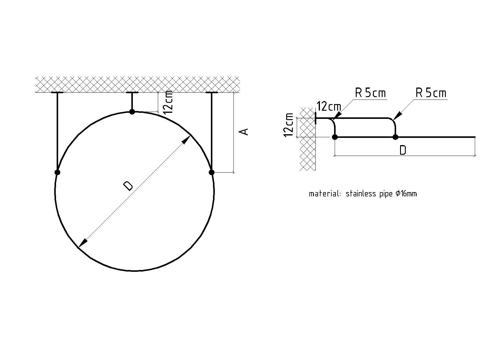 Circle Shaped 360 degrees Shower Curtain Rod for Bathroom, Fitting and Dressing room with Wall Brackets