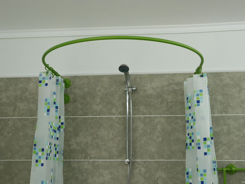 U-Shaped Oval 180 degrees Shower Curtain Rod for Bathroom, Fitting and Dressing room for Wall Mounting