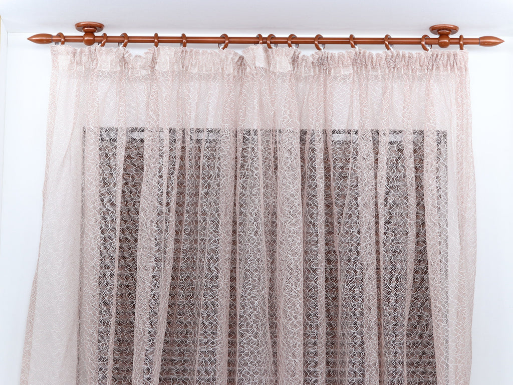 Single Curtain Rod for Window, Steel Rings & Hooks, Short Ceiling Brackets and Bullet Ends