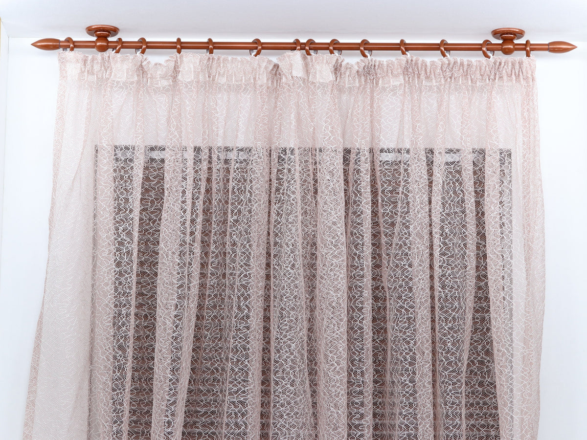 Single Curtain Rod for Window, Steel Rings & Hooks, Short Ceiling Brackets and Bullet Ends