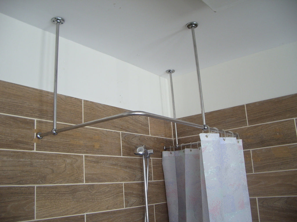 U Shaped Shower Curtain Rod for Bathroom, Fitting and Dressing room for Ceiling Mounting at Custom Size