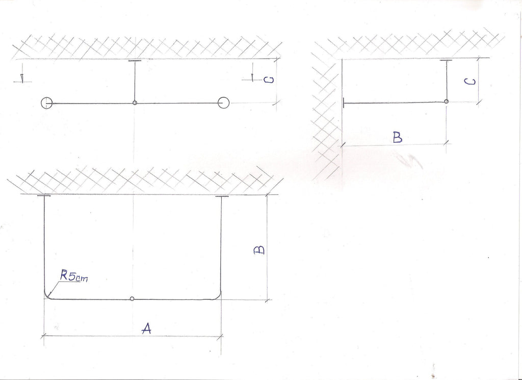 U Shaped Shower Curtain Rod for Bathroom, Fitting and Dressing room for Wall & Ceiling Mounting at Custom Size