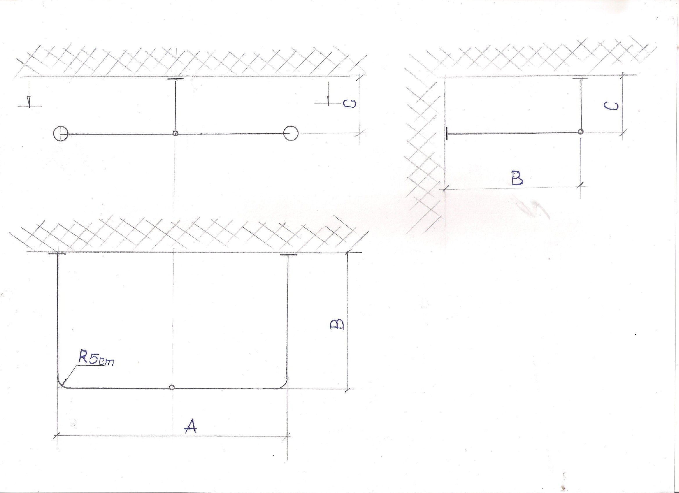 U Shaped Shower Curtain Rod for Bathroom, Fitting and Dressing room for Wall & Ceiling Mounting at Custom Size