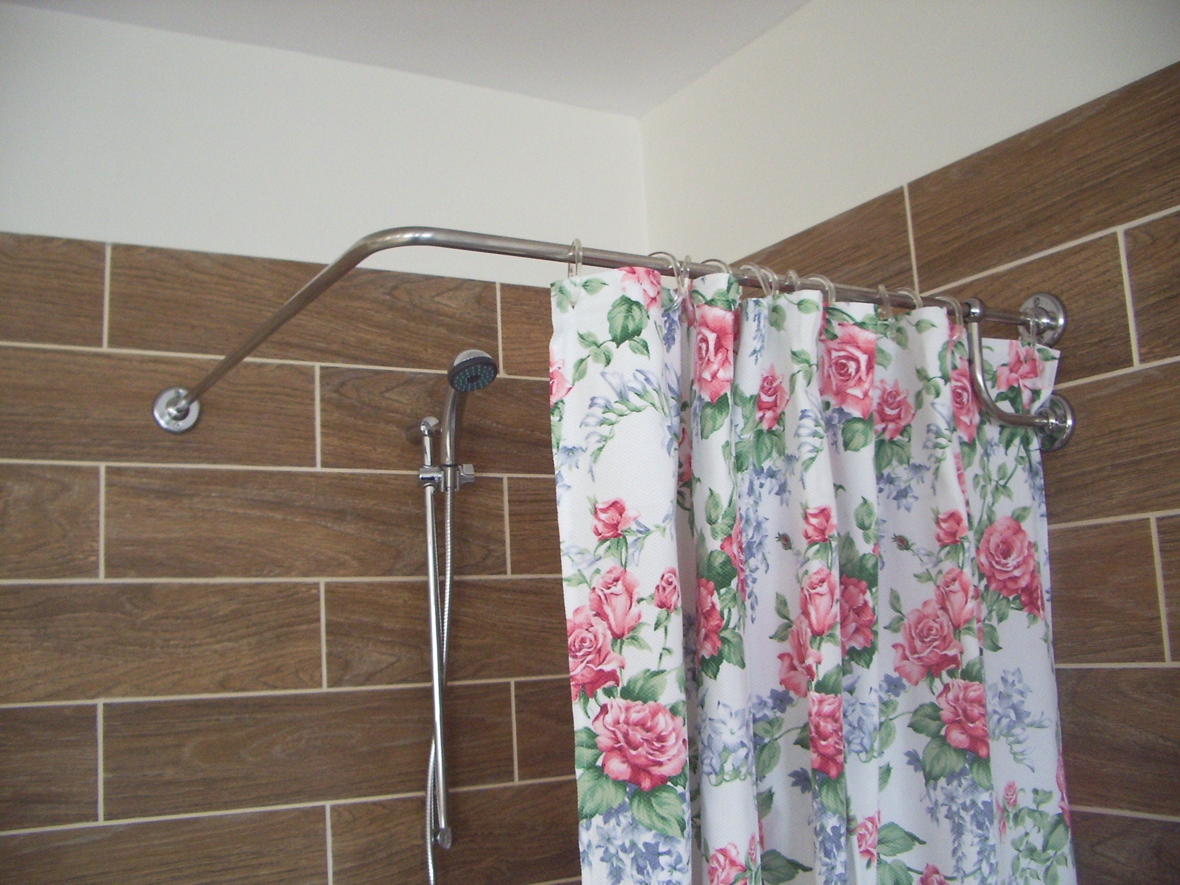 Corner Shower Curtain Rod for Bathroom, Fitting and Dressing room for Wall Mounting