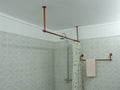 Straight Shower Curtain Rod in 22 millimeters(0.87") diameter for Bathroom With Ceiling Brackets, Plug Ends and Custom Size Option