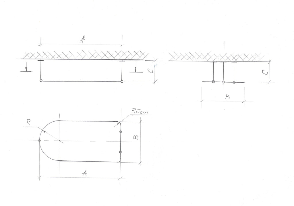 Semi Oval & Square Shaped 360 degrees Shower Curtain Rod for Bathroom, Fitting and Dressing room with Ceiling Brackets at Custom Size