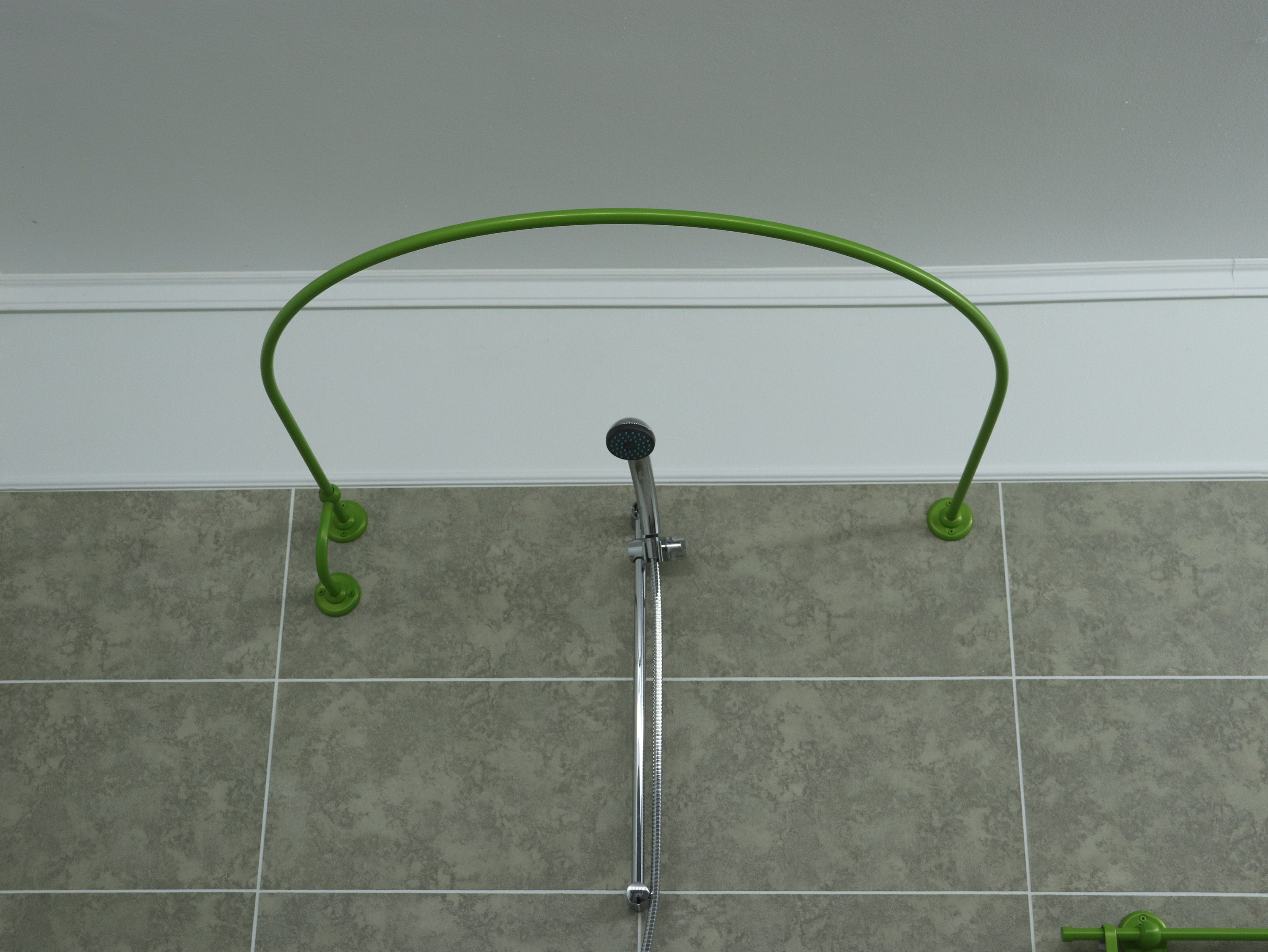 U-Shaped Oval 180 degrees Shower Curtain Rod for Bathroom, Fitting and Dressing room for Wall Mounting