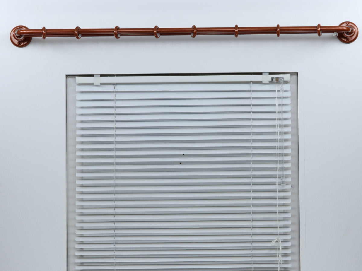 Double Blackout Curtain Rod & Rail Combination French Style Finish for Window, Steel Rings with Hooks and Plastic Rollers, Wall Mounting