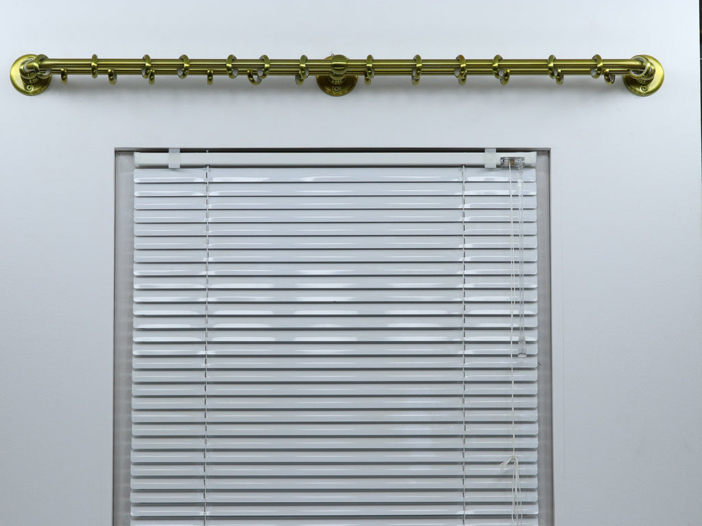 Double Blackout Curtain Rod(16 mm), French Style Finish for Window with Steel Rings Hooks, Wall Mounting